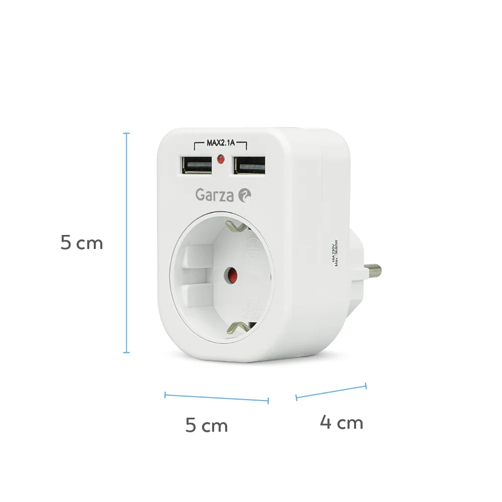 Adaptador Con 1 Toma Schuko + 2 Puertos Usb - Image 5