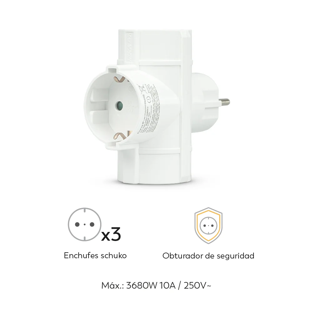 Adaptador De Pared Triple Lateral - Image 4