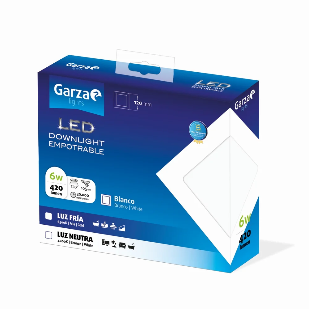 Downlight Empotrable Cuadrado Blanco - Image 6